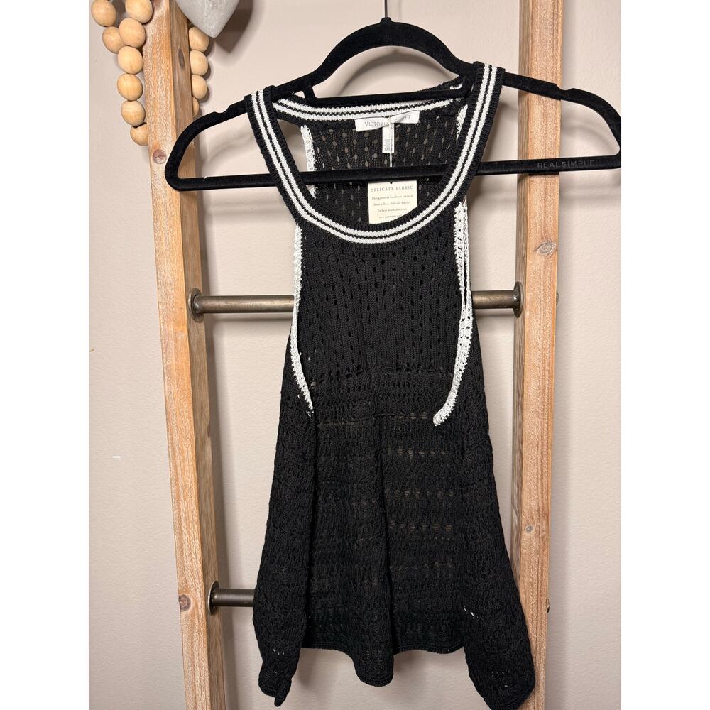 Victoria’s Secret NWOT Black and White Crochet Halter Type Size Medium
